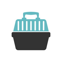 .bicolor pet carrier icon, graphic illustration from Pet-vet collection, for web and app design