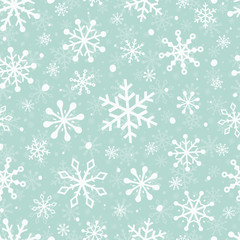 Christmas seamless pattern with snowflakes. Winter background. Vector