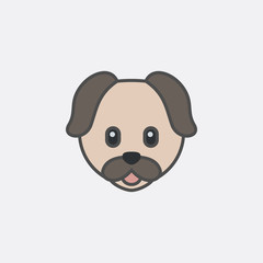 .flat line dog icon, graphic illustration from Pet-vet collection, for web and app design