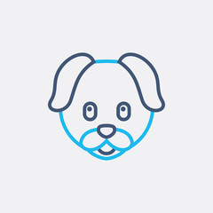 .line bicolor dog icon, graphic illustration from Pet-vet collection, for web and app design