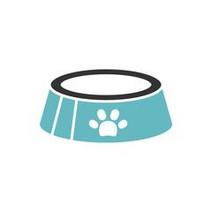 .bicolor pet bowl icon, graphic illustration from Pet-vet collection, for web and app design