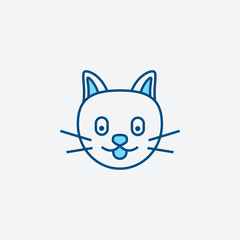 .blue line cat icon, simple sign and symbol from Pet-vet collection, design element for User Interface
