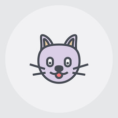 .multicolor line cat icon, graphic illustration from Pet-vet collection, for web and app design
