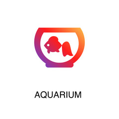 .gradient aquarium icon, simple sign and symbol from Pet-vet collection, design element for User Interface