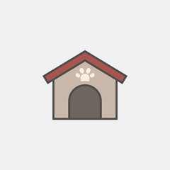.flat line kennel icon, simple sign and symbol from Pet-vet collection, design element for User Interface