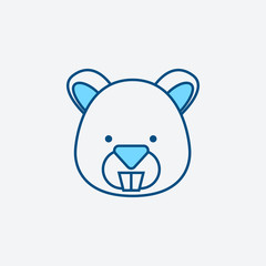 .blue line hamster icon, graphic illustration from Pet-vet collection, for web and app design