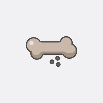 .flat line bone icon, simple sign and symbol from Pet-vet collection, design element for User Interface