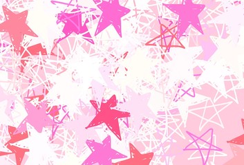 Light Pink vector template with sky stars.