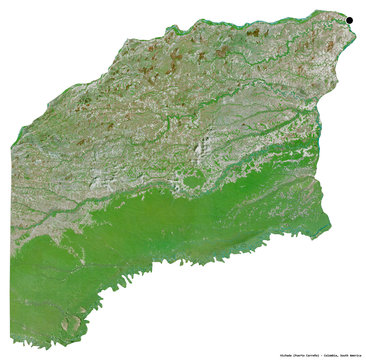 Vichada, commissiary of Colombia, on white. Satellite