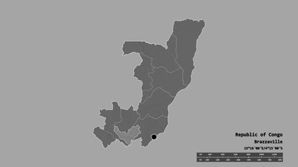 Location of Bouenza, region of Republic of Congo,. Bilevel
