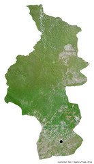 Cuvette-Ouest, region of Republic of Congo, on white. Satellite