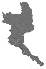 Fototapeta premium Niari, region of Republic of Congo, on white. Bilevel
