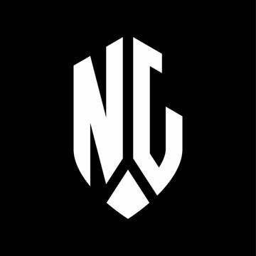nj logo monogram with emblem shield style design template
