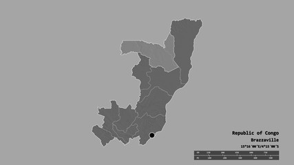 Location of Sangha, region of Republic of Congo,. Bilevel