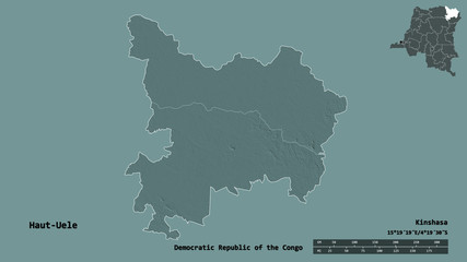 Haut-Uele, province of Democratic Republic of the Congo, zoomed. Administrative