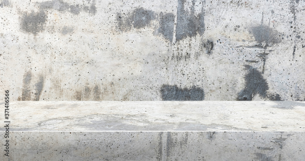 Poster grey concrete texture table product display background.3d perspective studio photography stand.banne