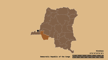 Location of Kwango, province of Democratic Republic of the Congo,. Pattern