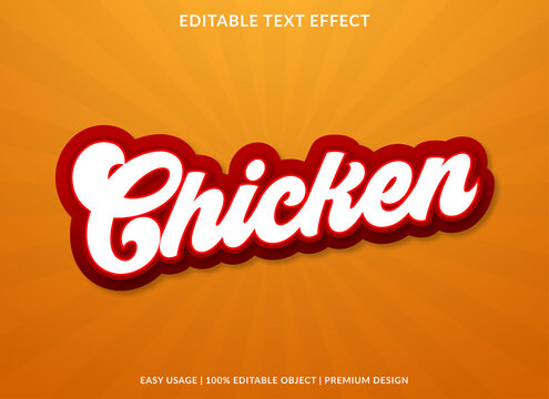 chicken text effect template with vintage style and bold font concept use for brand label and sticker