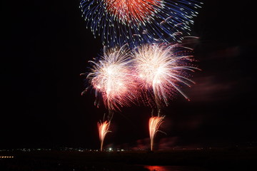 Summer Firework Festival in Yamanashi prefecture, Japan