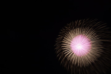 HANABI, Fireworks light up the sky in summer festival, Yamashina, Japan 