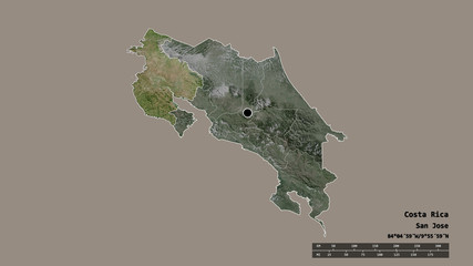Location of Guanacaste, province of Costa Rica,. Satellite