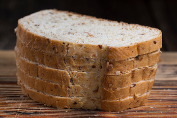 Grain bread for healthy sandwiches healthy eating, close up
