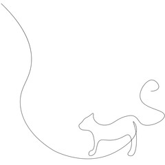 Cat silhouette on white background. Vector illustration