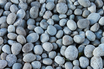 wall of blue sea stones. background. texture.wallpaper.design.