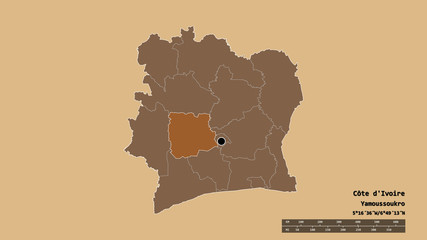 Location of Sassandra-Marahoué, district of Côte d'Ivoire,. Pattern