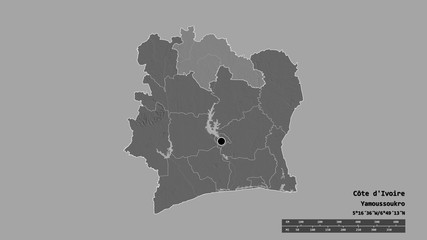 Location of Savanes, district of Côte d'Ivoire,. Bilevel