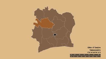 Location of Woroba, district of Côte d'Ivoire,. Pattern