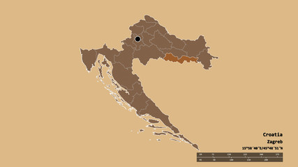 Location of Brodsko-Posavska, county of Croatia,. Pattern