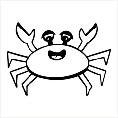 Crab, hand drawn isolated vector illustration