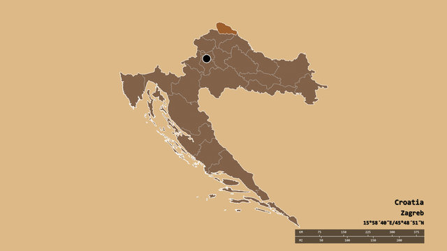 Location of Medimurska, county of Croatia,. Pattern