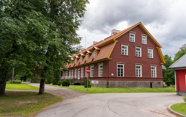 Fototapeta na wymiar wooden mansion in estonia europe