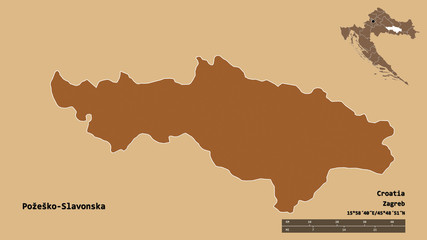 Požeško-Slavonska, county of Croatia, zoomed. Pattern