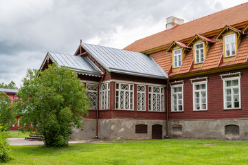 wooden mansion in estonia europe