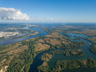 High view of the Dnieper river in Kiev.