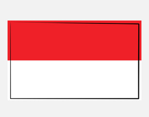 Indonesian flag on White background in vector illustration