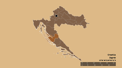 Location of Zadarska, county of Croatia,. Pattern