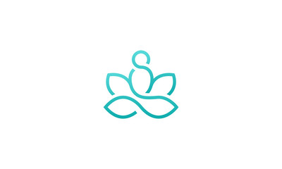 Creative vector illustration logo design yoga healthy relax
