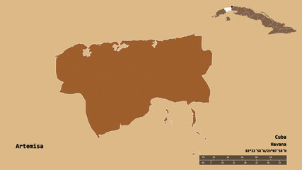 Artemisa, province of Cuba, zoomed. Pattern