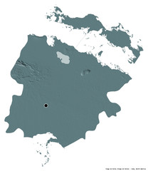 Ciego de Ávila, province of Cuba, on white. Administrative