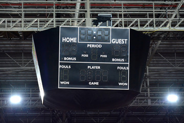 Digital sports score board and timer installed in court