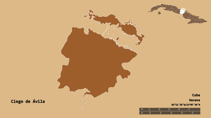 Ciego de Ávila, province of Cuba, zoomed. Pattern