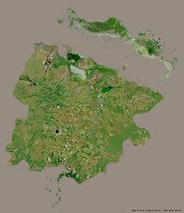 Ciego de Ávila, province of Cuba, on solid. Satellite