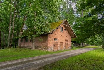 Fototapeta na wymiar stone cabin in estonian village