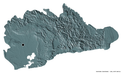 Guantánamo, province of Cuba, on white. Administrative