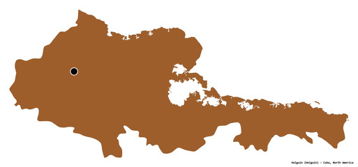 Fototapeta na wymiar Holguín, province of Cuba, on white. Pattern