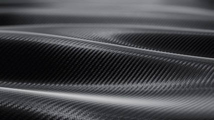Carbon wave texture close-up background. 3D rendering
